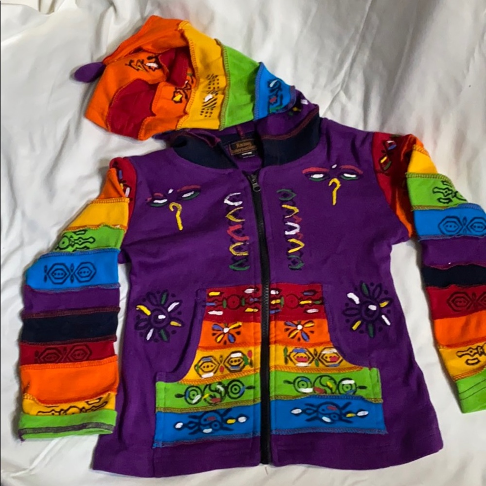 Rising Intl Zip-up Hoodie Multi-Colored Size 4